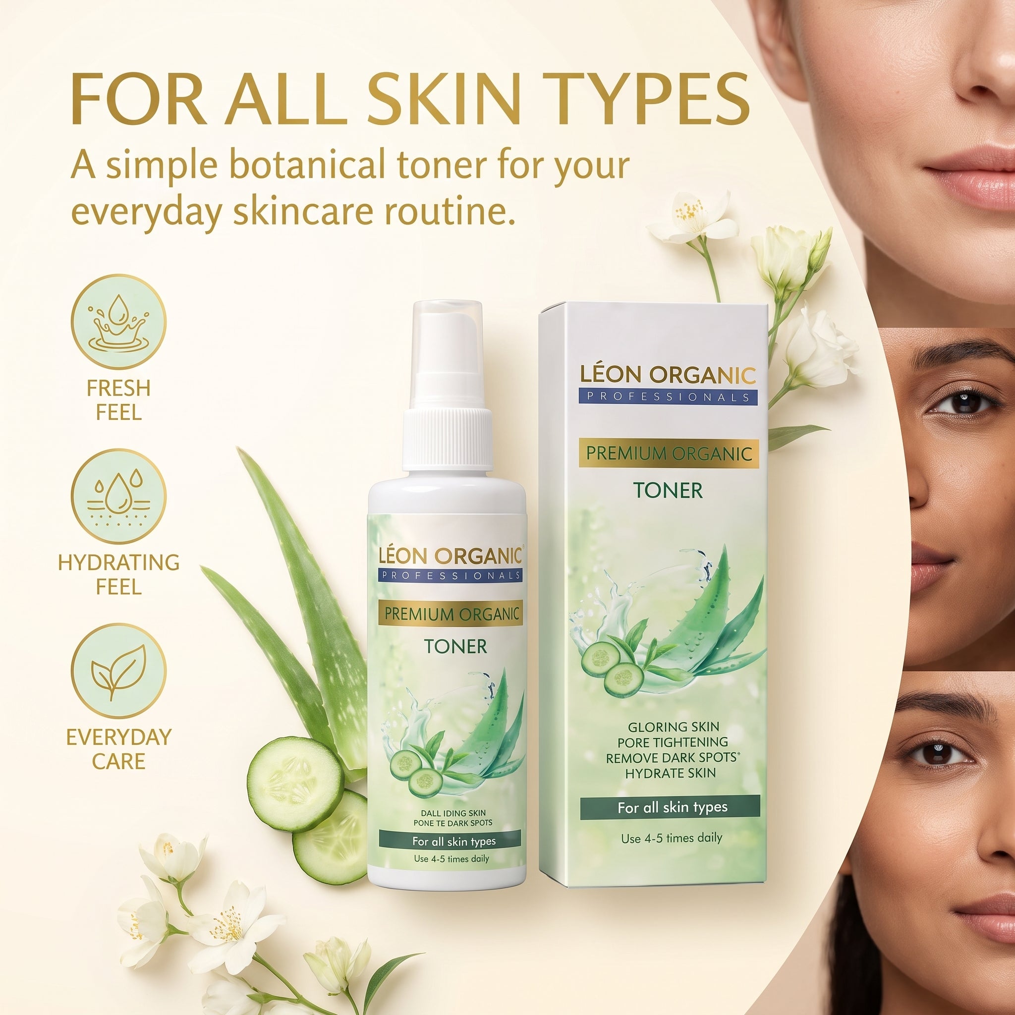 LEÓN Organic Toner | Aloe Vera & Cucumber Face Toner