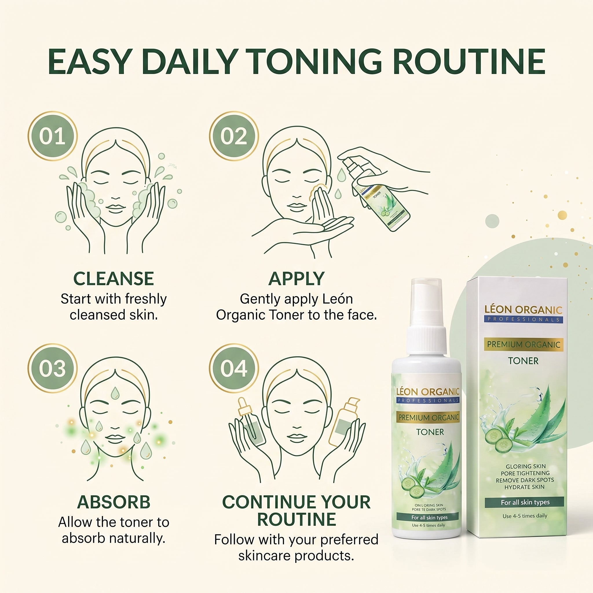 LEÓN Organic Toner | Aloe Vera & Cucumber Face Toner